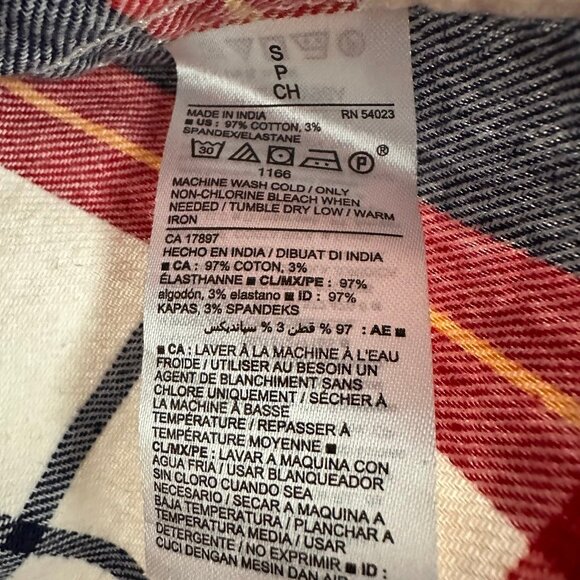 NEW Old navy Plaid Button Up Mens small Flex Blue Red‎ Long Sleeve Shirt - Picture 8 of 10